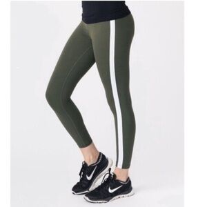 Zyia Active Womens Luxe High Rise 7/8 Forest Night Stripe Leggings 8-10
